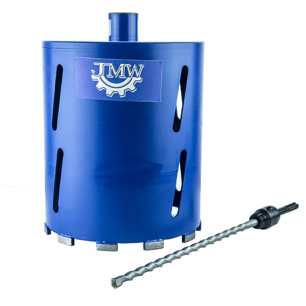 8" Dry Core Drill Bit for Concrete & Brick 1/2" Shank Arbor 30/40